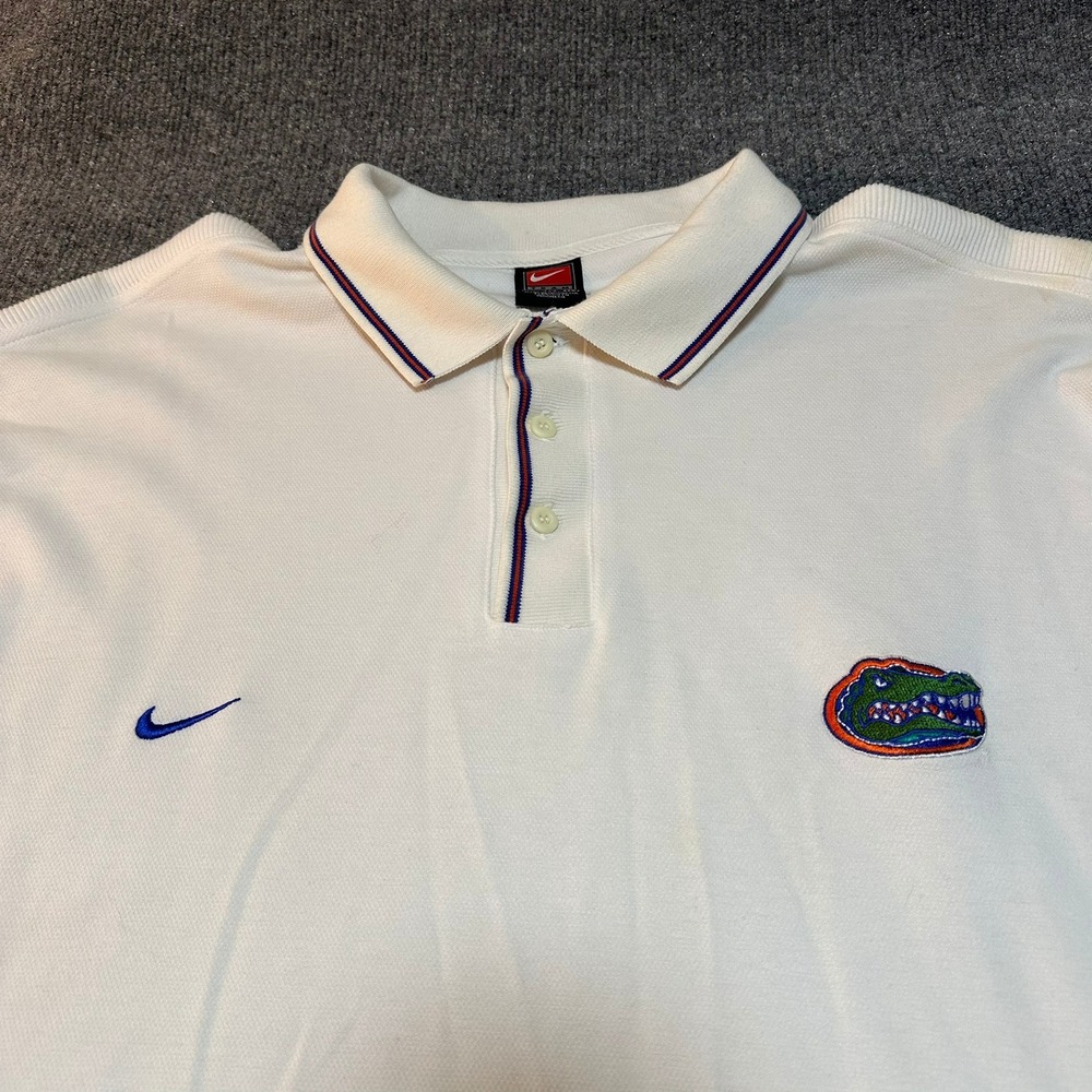 Nike Team Florida Gators Polo Shirt Mens XXL White Short Sleeve Embroidered NCAA - Picture 2 of 8